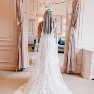 The Charlotte veil has a classic tulle with a raw edge. Don't miss out on our gorgeous range of veils. Click to shop.