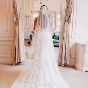 The gorgeous Emily veil makes for the perfect accessory for any bride to be. Click to shop now and see more beautiful veils.