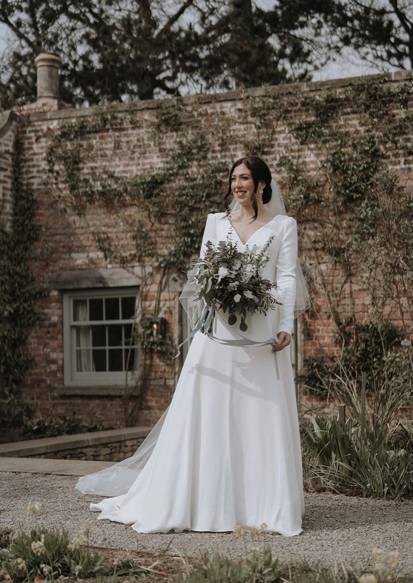 One of our brides, Farrah, modelling the Admire by Suzanne Neville wedding dress