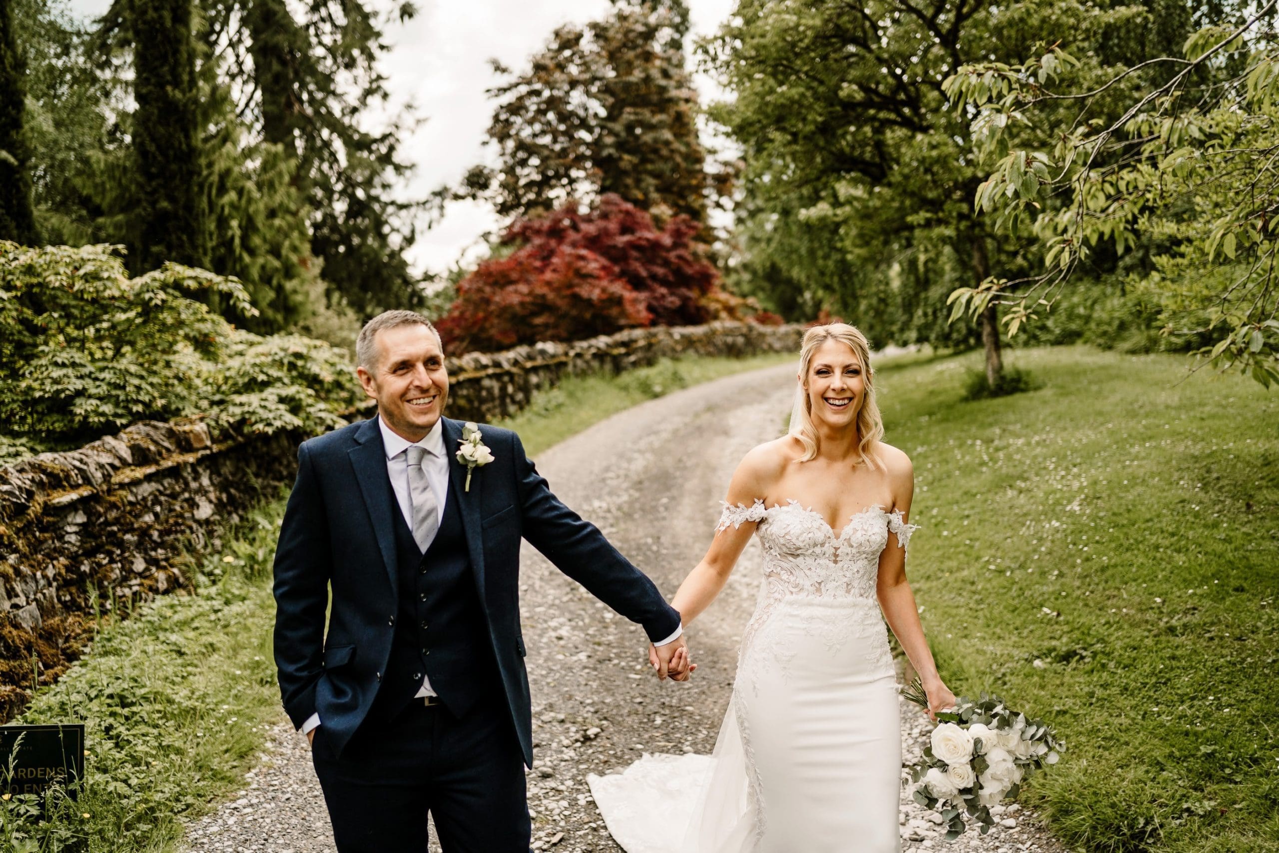Samantha and her husband with Samantha wearing the Martha by Blue By Enzoani dress<br />

